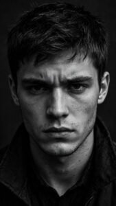 Monochrome Male Closeup Portrait