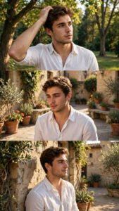 Sunlit Boy Triptych Portrait