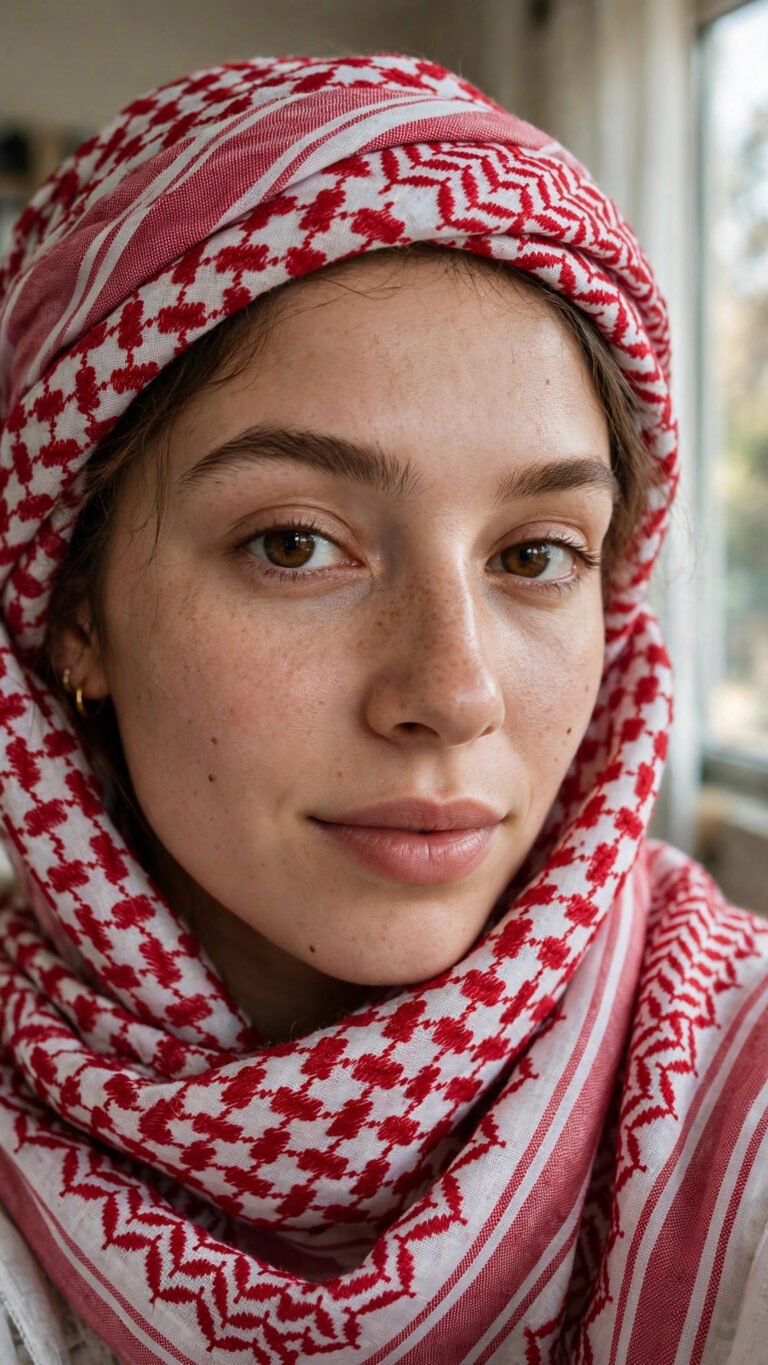 Keffiyeh Scarf Indoor Selfie Portrait
