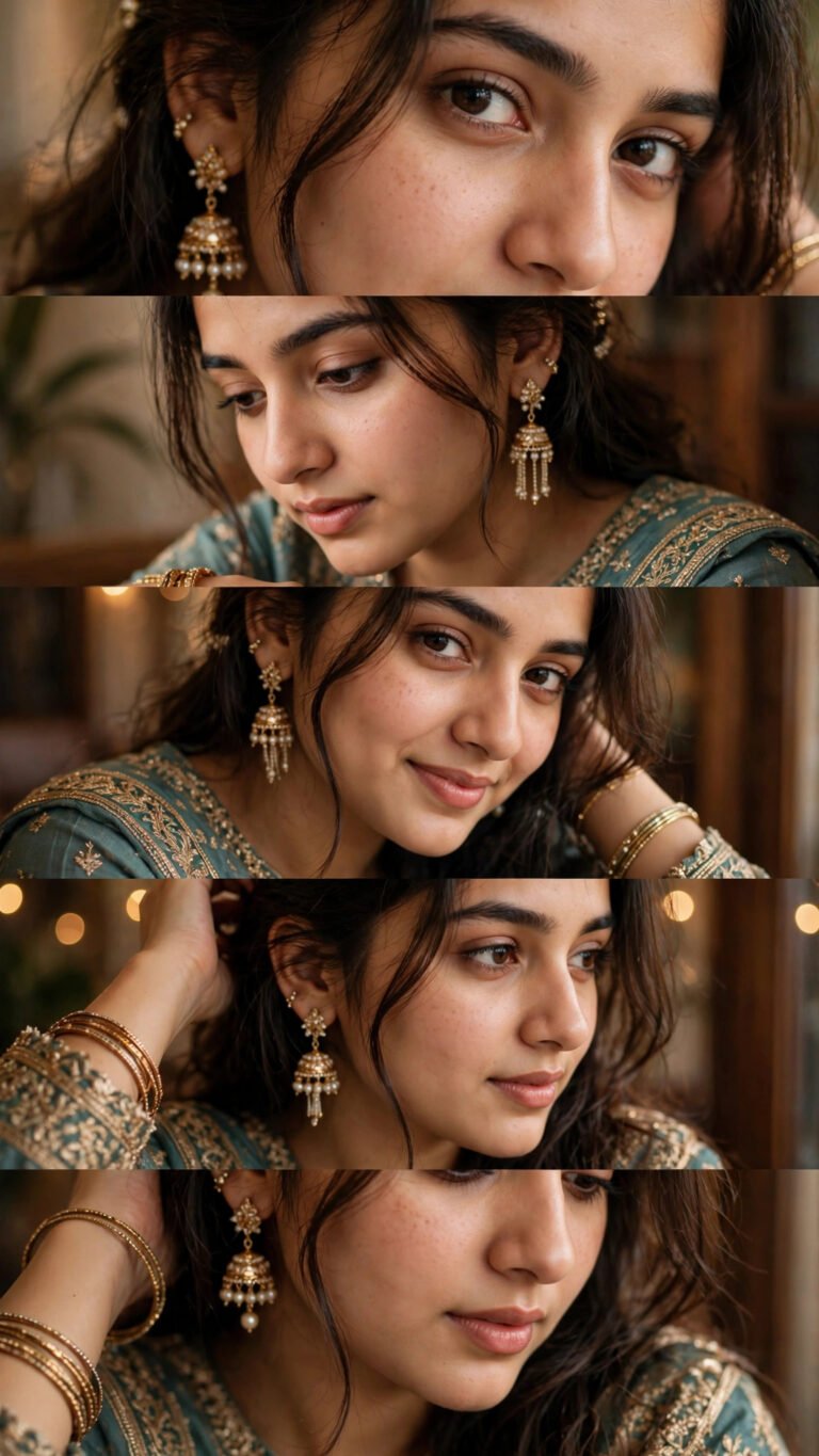 Dreamy Ethnic Five-Frame Cinematic Portrait