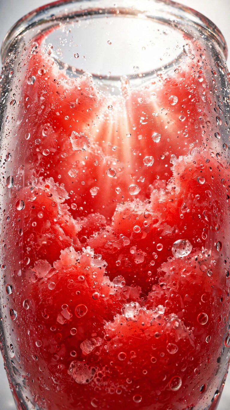 Crimson Slush Cup Macro Splash