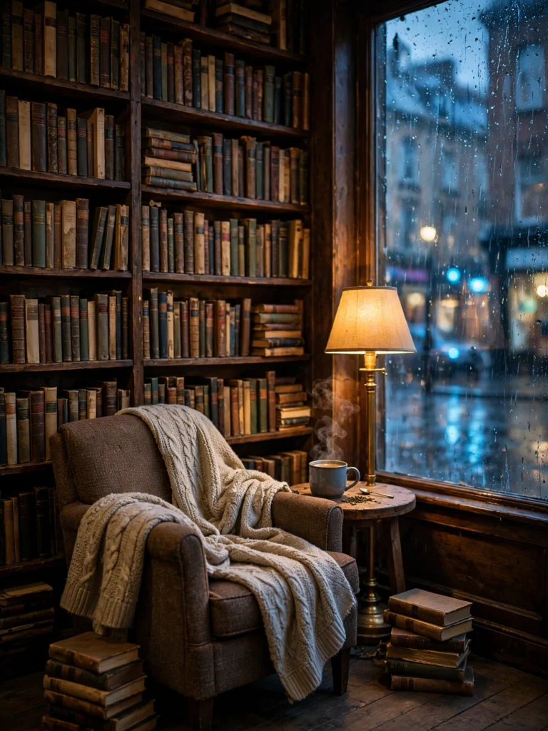 Cozy Bookstore Window Photo Prompt for ChatGPT