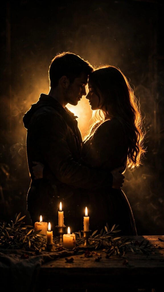 Candlelit Silhouette Embrace