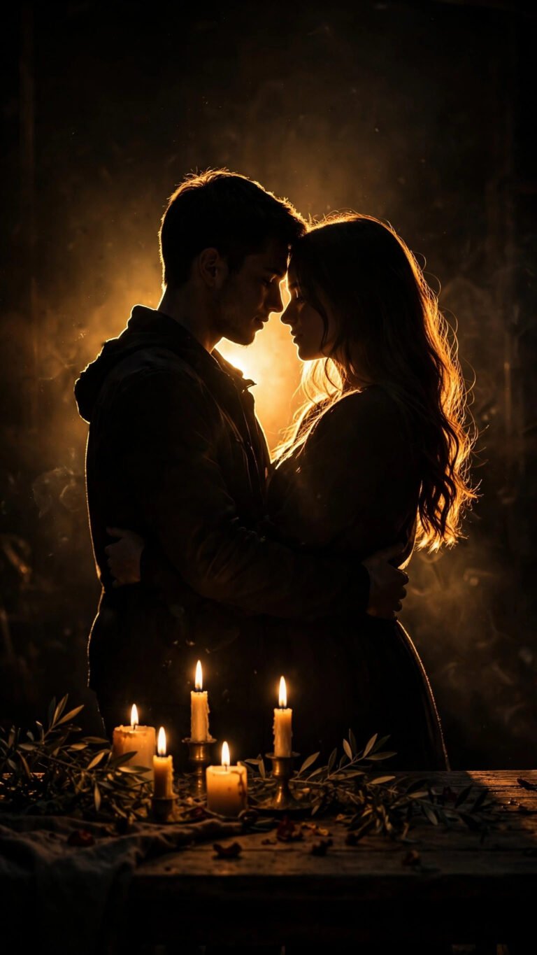 Candlelit Silhouette Embrace