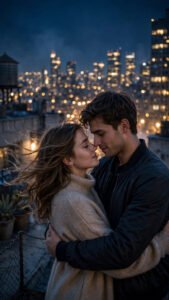Rooftop Skyline Embrace