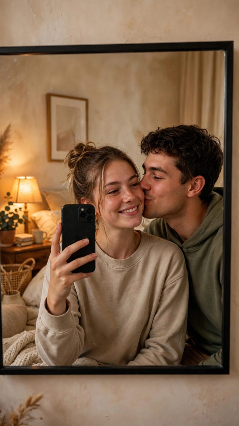 Cheek Kiss Mirror Selfie