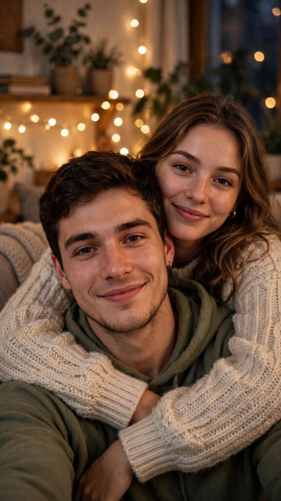 Cozy Hug From Behind Selfie