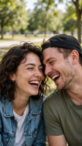 Joyful Candid Laughter Couple