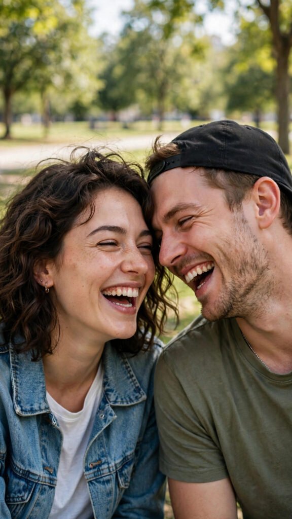 Joyful Candid Laughter Couple