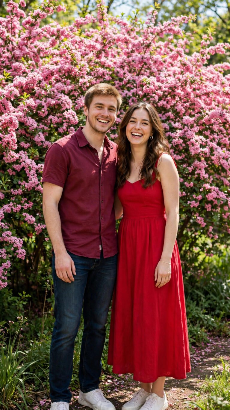 Flower Wall Couple Portrait