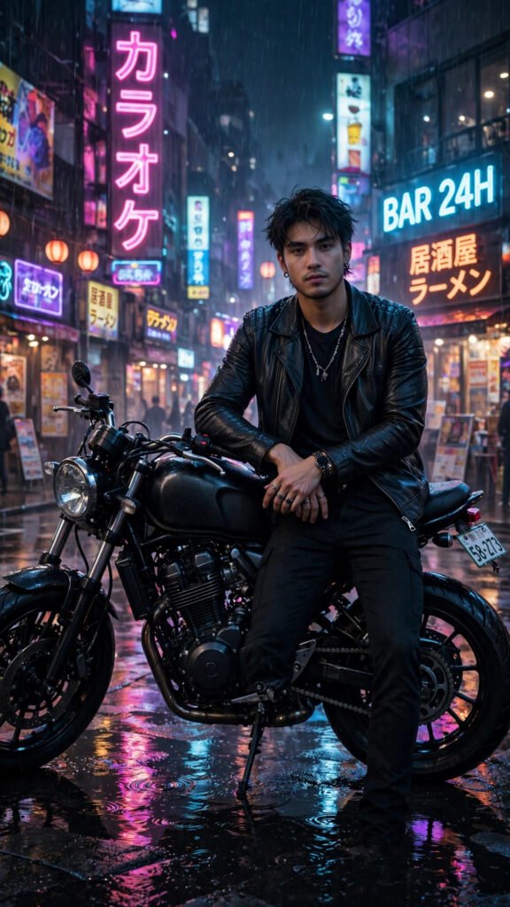 Neon Rain Bike Night