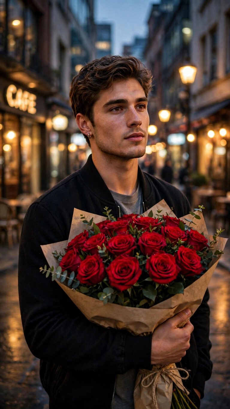Red Roses Evening Street