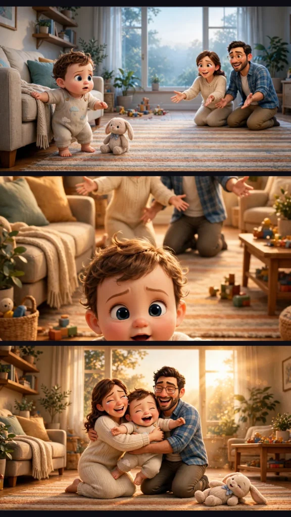 3D Baby Family Micro-Story — Emotional Viral AI Video Prompt