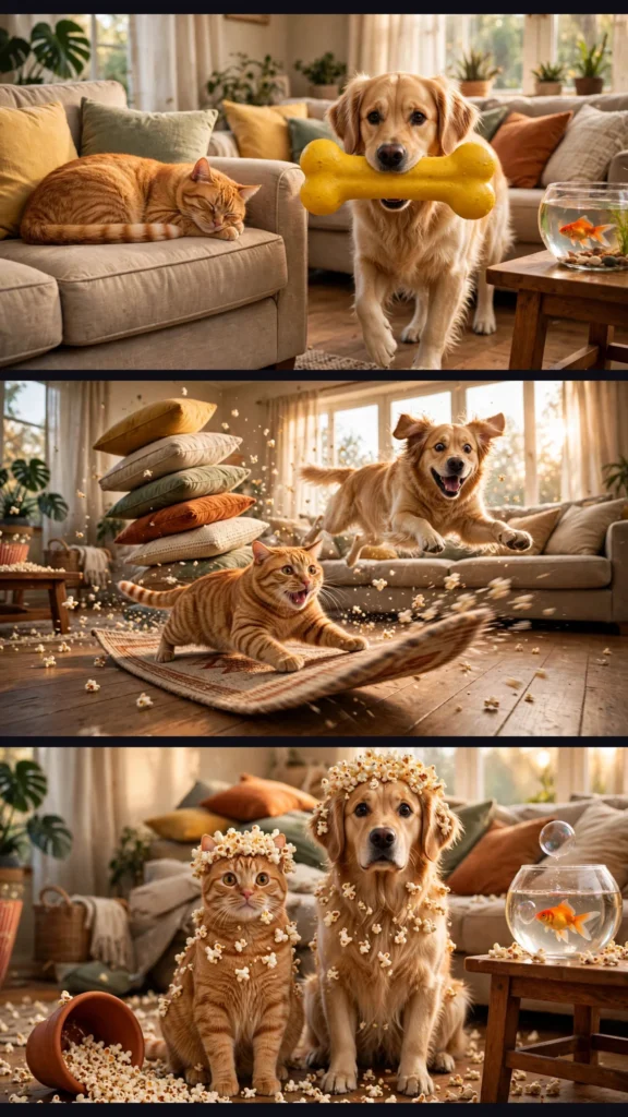 Paws & Chaos: Funny Animal Comedy — Viral AI Video Prompt