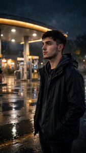 Petrol Pump Night Cinematic Portrait