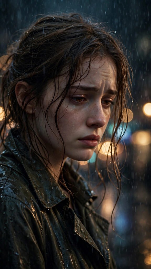 Rainy Heartbreak Cinematic Portrait