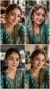 Traditional Attire Selfie Grid Portrait