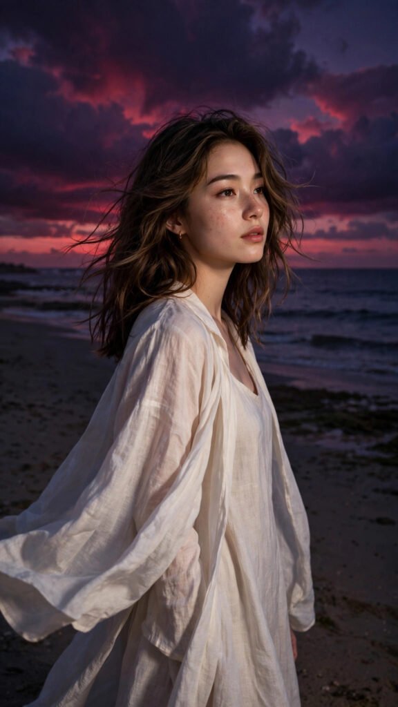 Twilight Beach Flash Portrait