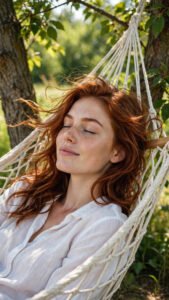 Sunlit Hammock Relaxation Portrait