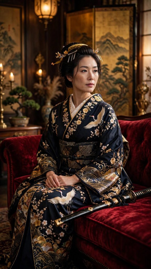Kimono Katana Editorial Portrait